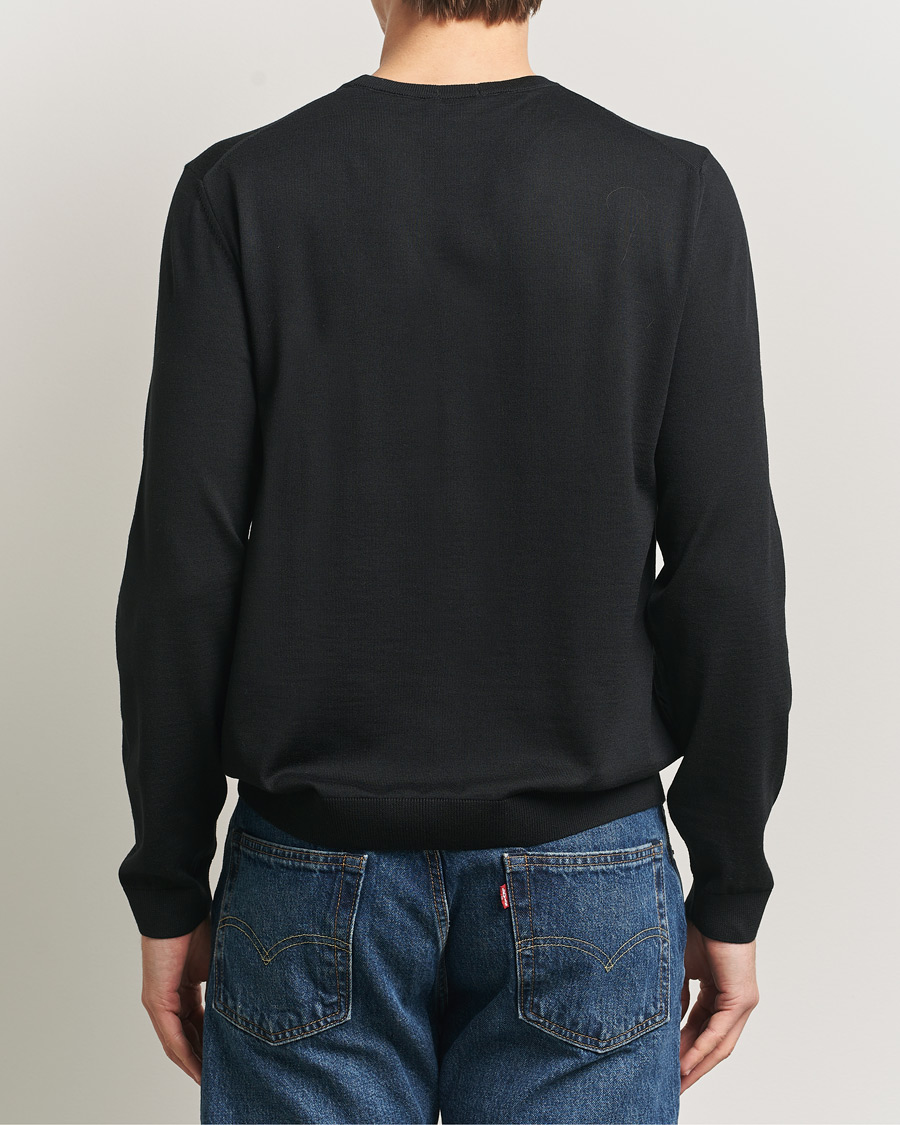 Uomini | Maglieria | BOSS BLACK | Leno Wool Crew Neck Pullover Black