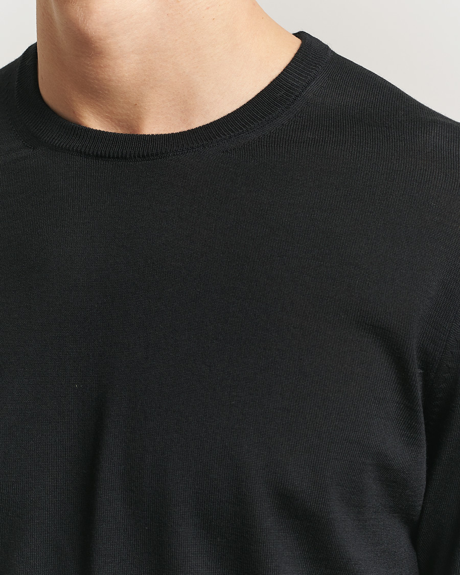 Uomini | Maglieria | BOSS BLACK | Leno Wool Crew Neck Pullover Black