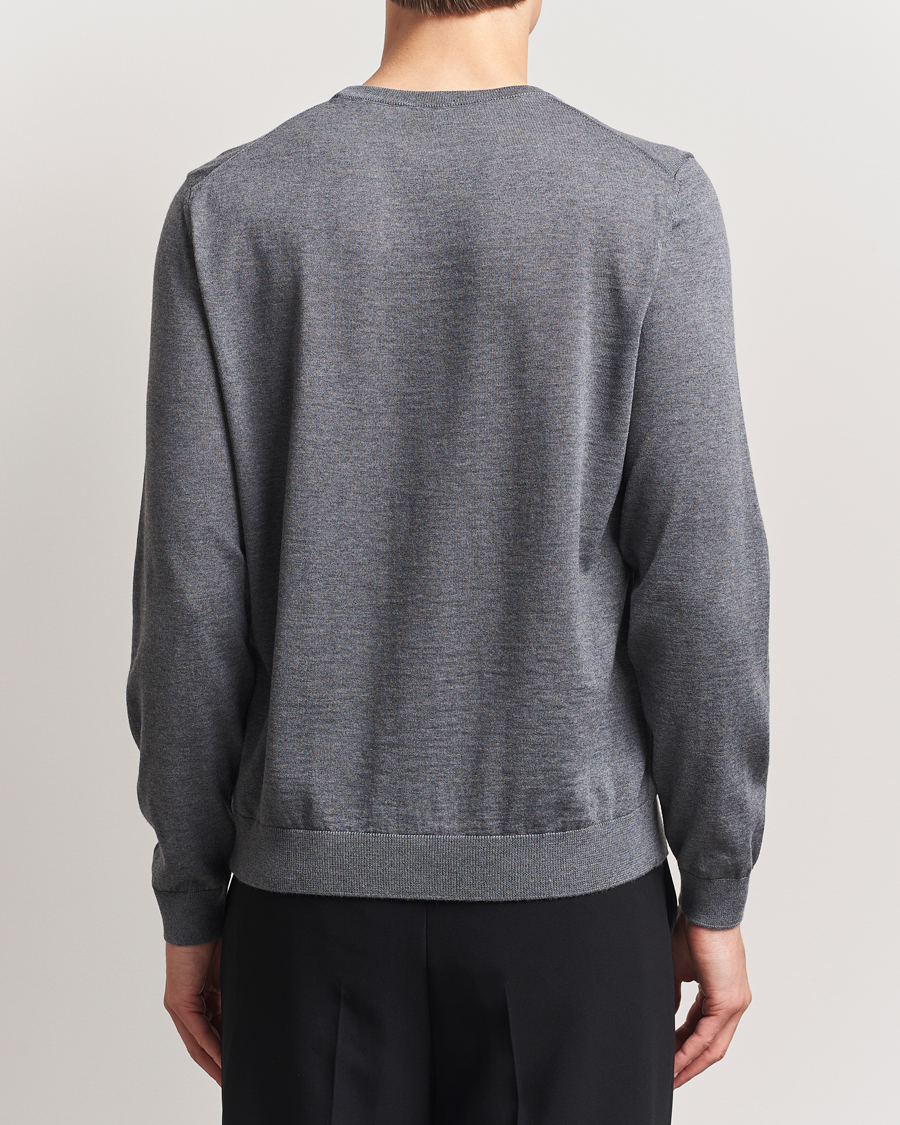 Uomini | Maglieria | BOSS BLACK | Leno Wool Crew Neck Pullover Medium Grey