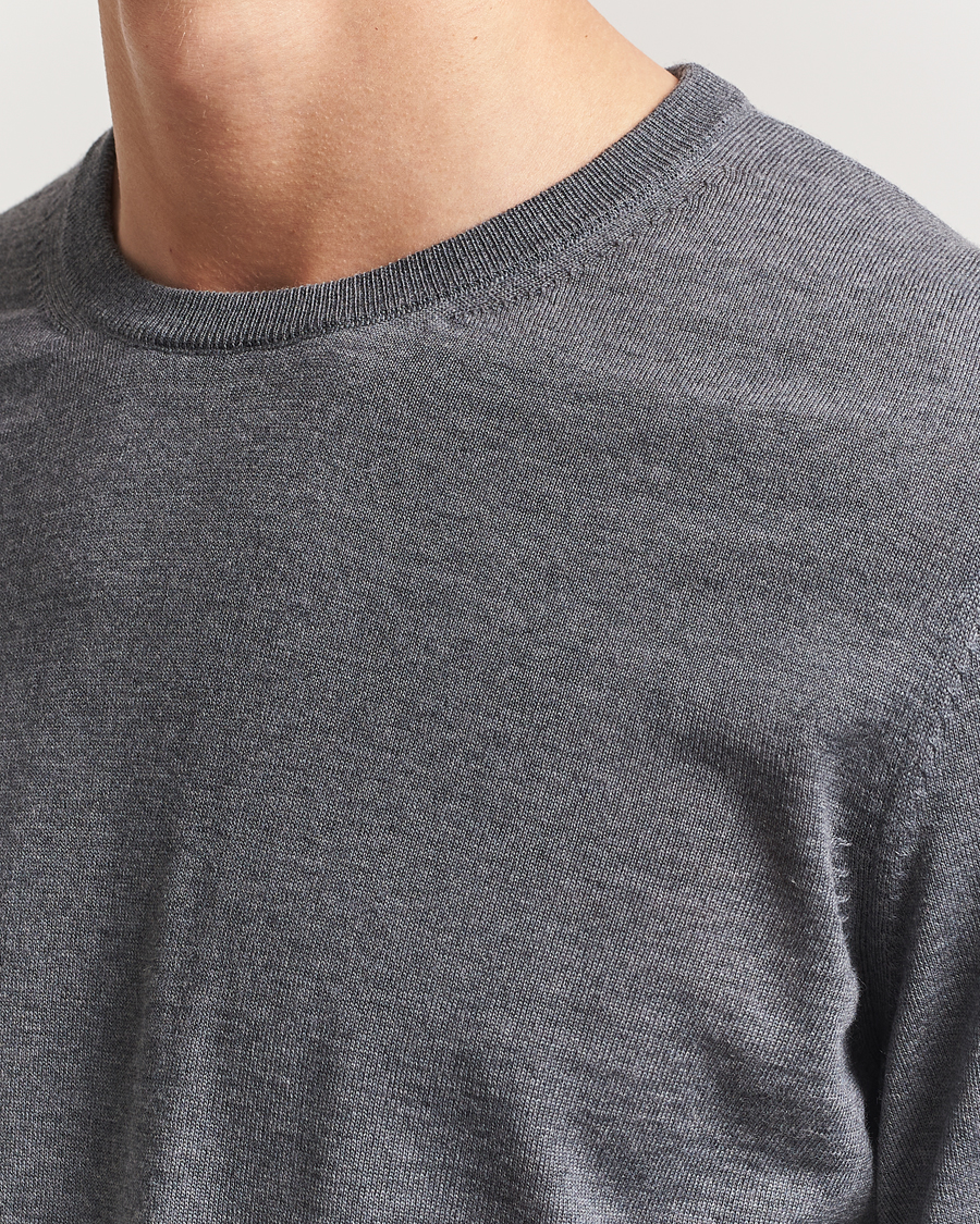 Uomini | Maglieria | BOSS BLACK | Leno Wool Crew Neck Pullover Medium Grey