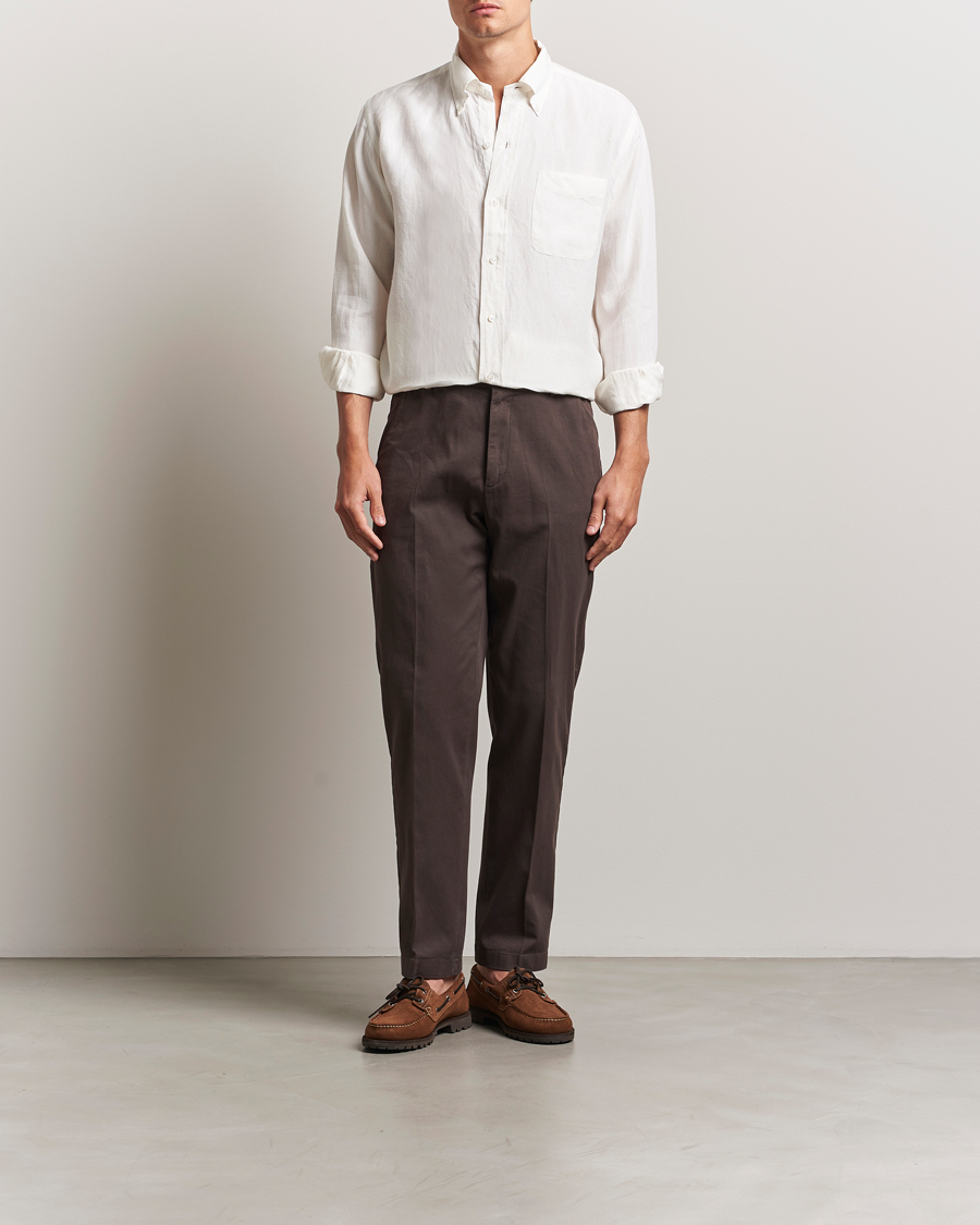 Uomini | Camicie | Kamakura Shirts | Linen Ametora Shirt White
