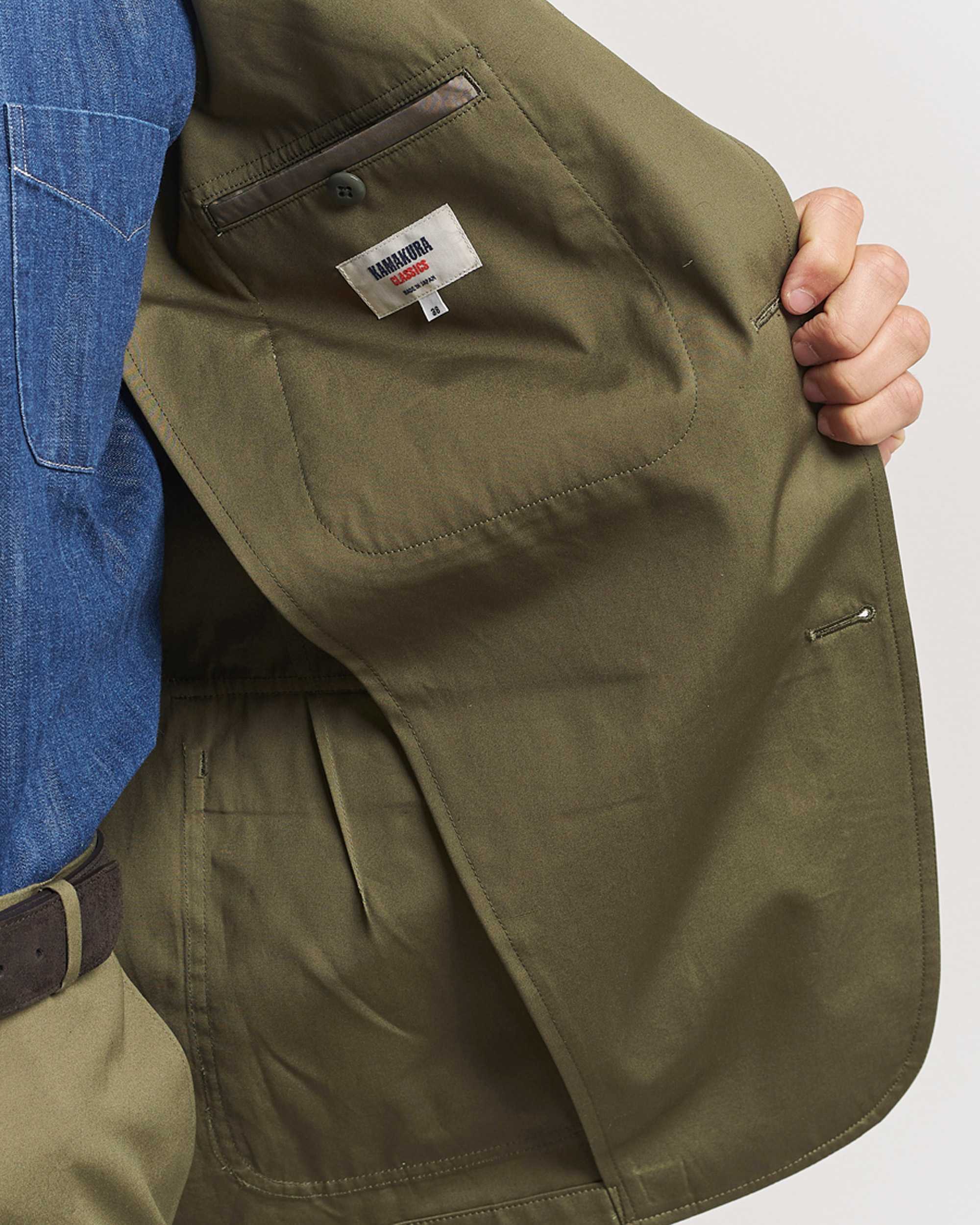 Uomini | Blazers | Kamakura Shirts | Cotton Ivy Jacket Olive