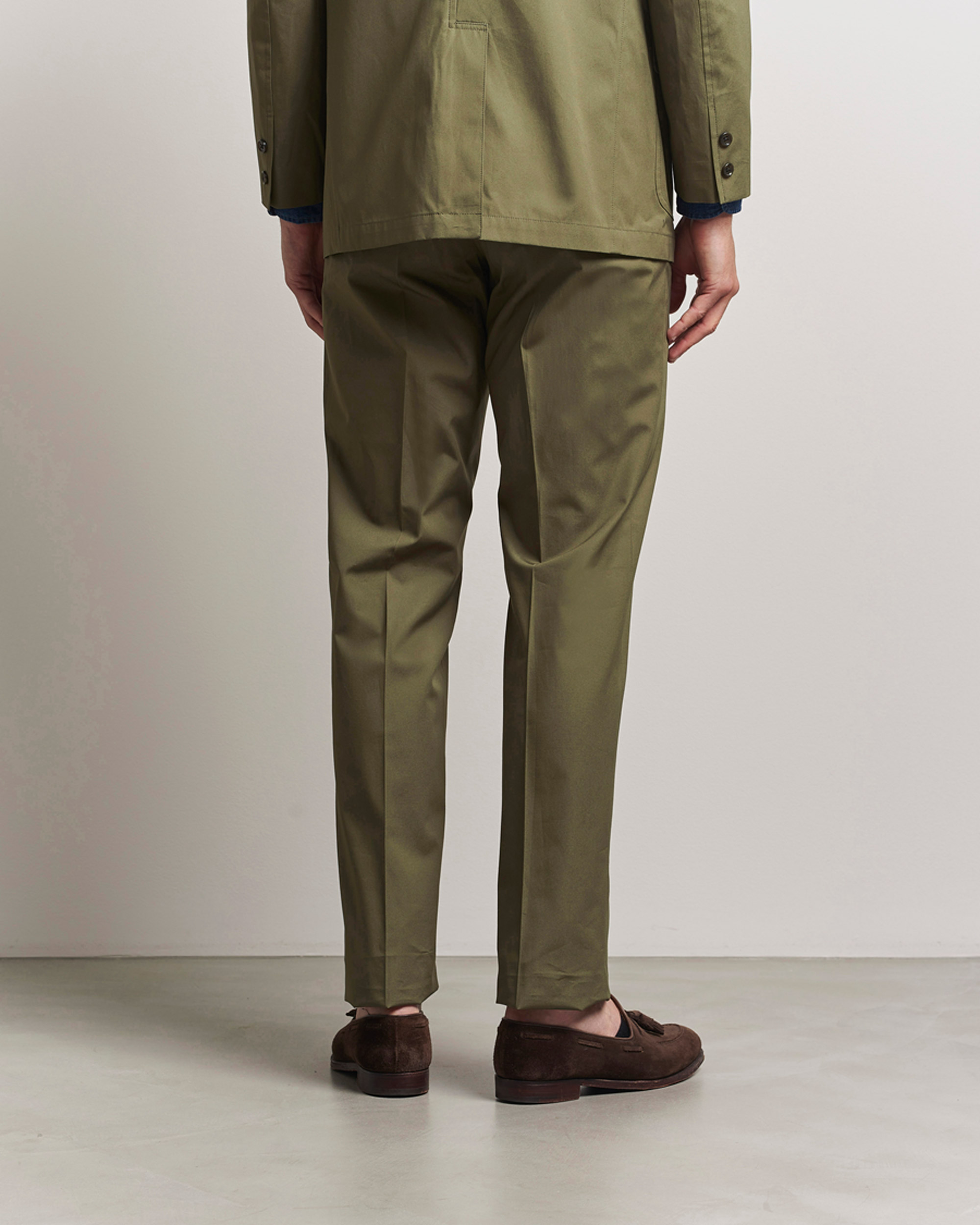 Uomini | Pantaloni | Kamakura Shirts | Cotton Ivy Trousers Olive