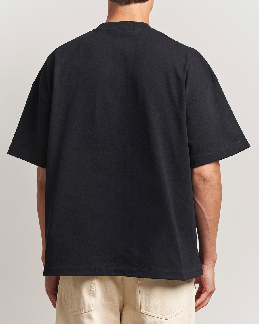 Uomini | T-shirt | Jil Sander | Round Collar Tonal Logo T-Shirt Black