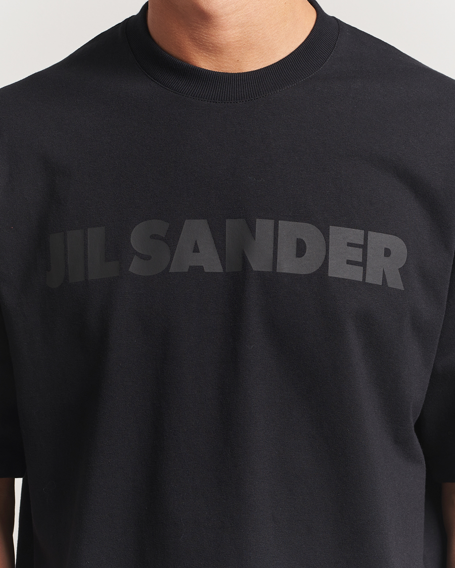 Uomini | T-shirt | Jil Sander | Round Collar Tonal Logo T-Shirt Black