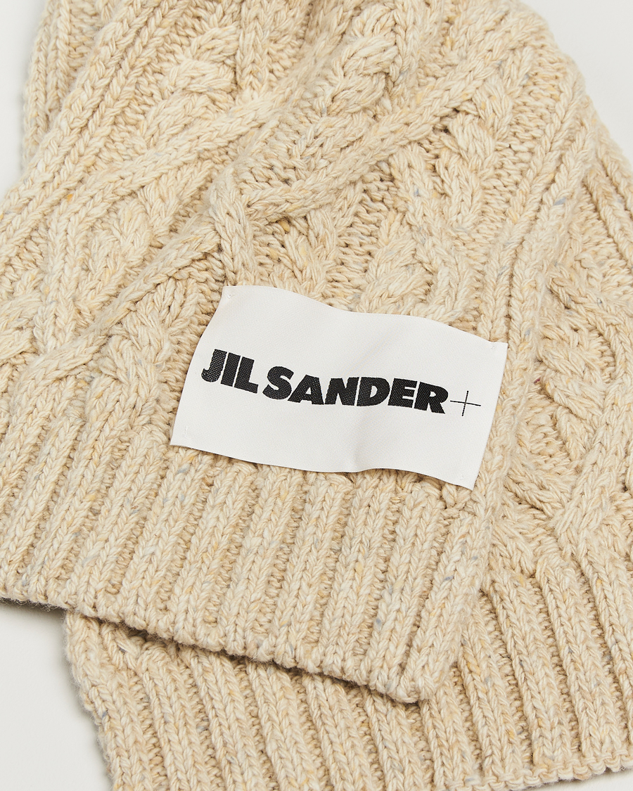 Uomini | Jil Sander Wool Donegal Cable Scarf Natural | Jil Sander | Wool Donegal Cable Scarf Natural