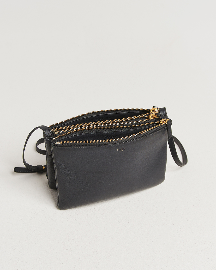 Uomini | Celine Pre-Owned Trio Bag Small Leather Black | Celine Pre-Owned | Trio Bag Small Leather Black