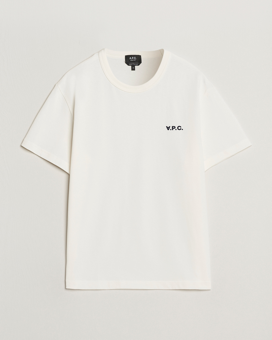 Uomini | T-shirt | A.P.C. | Boxy Fit Petit VPC T-Shirt White/Dark Navy