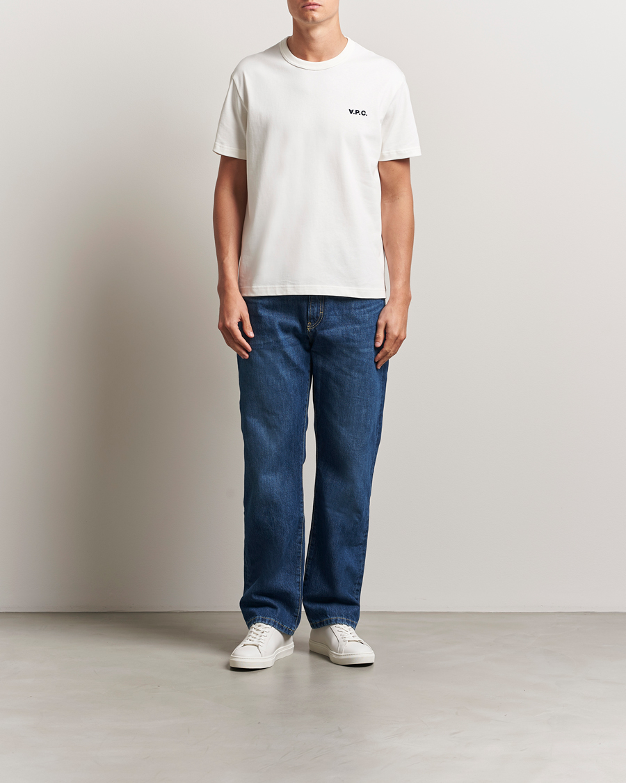 Uomini | T-shirt | A.P.C. | Boxy Fit Petit VPC T-Shirt White/Dark Navy