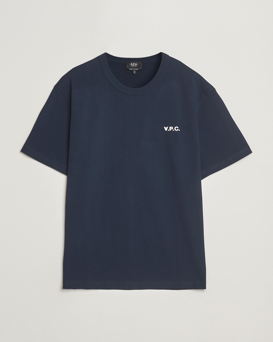Uomini | T-shirt | A.P.C. | Boxy Fit Petit VPC T-Shirt Dark Navy/Ecru