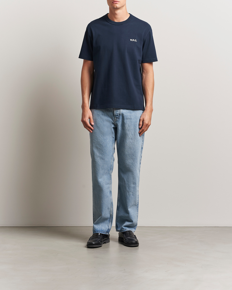Uomini | T-shirt | A.P.C. | Boxy Fit Petit VPC T-Shirt Dark Navy/Ecru