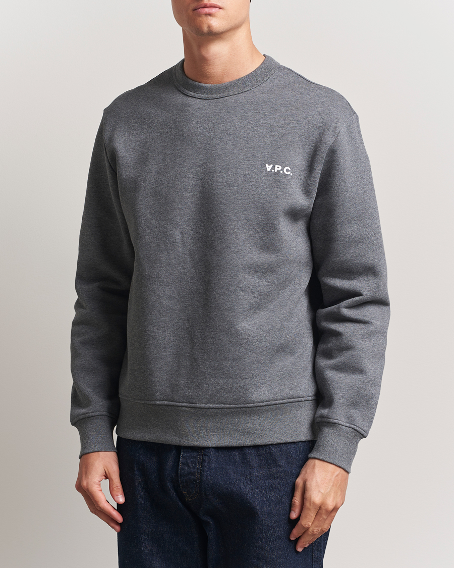 Uomini | Maglieria | A.P.C. | Boxy Fit Petit VPC Sweatshirt Anthracite/White