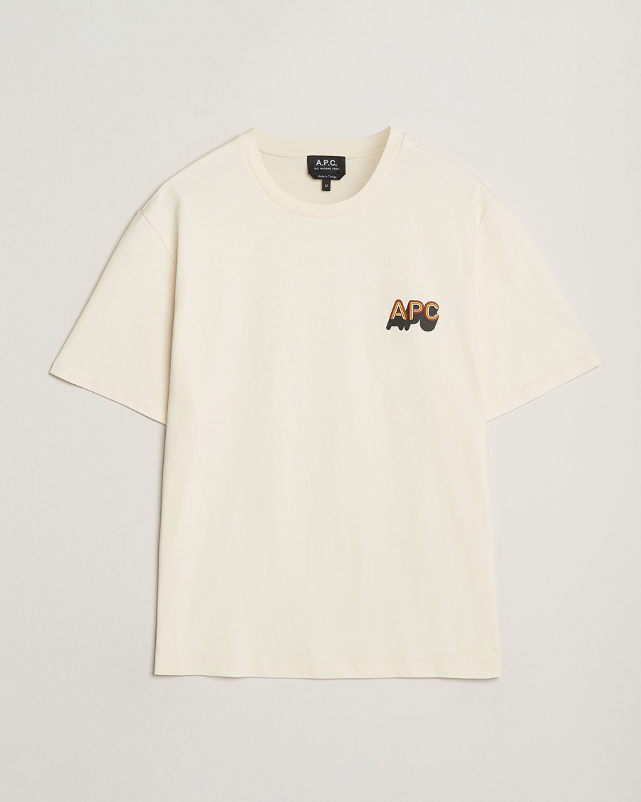 Uomini | T-shirt | A.P.C. | 70's Logo T-Shirt Ecru