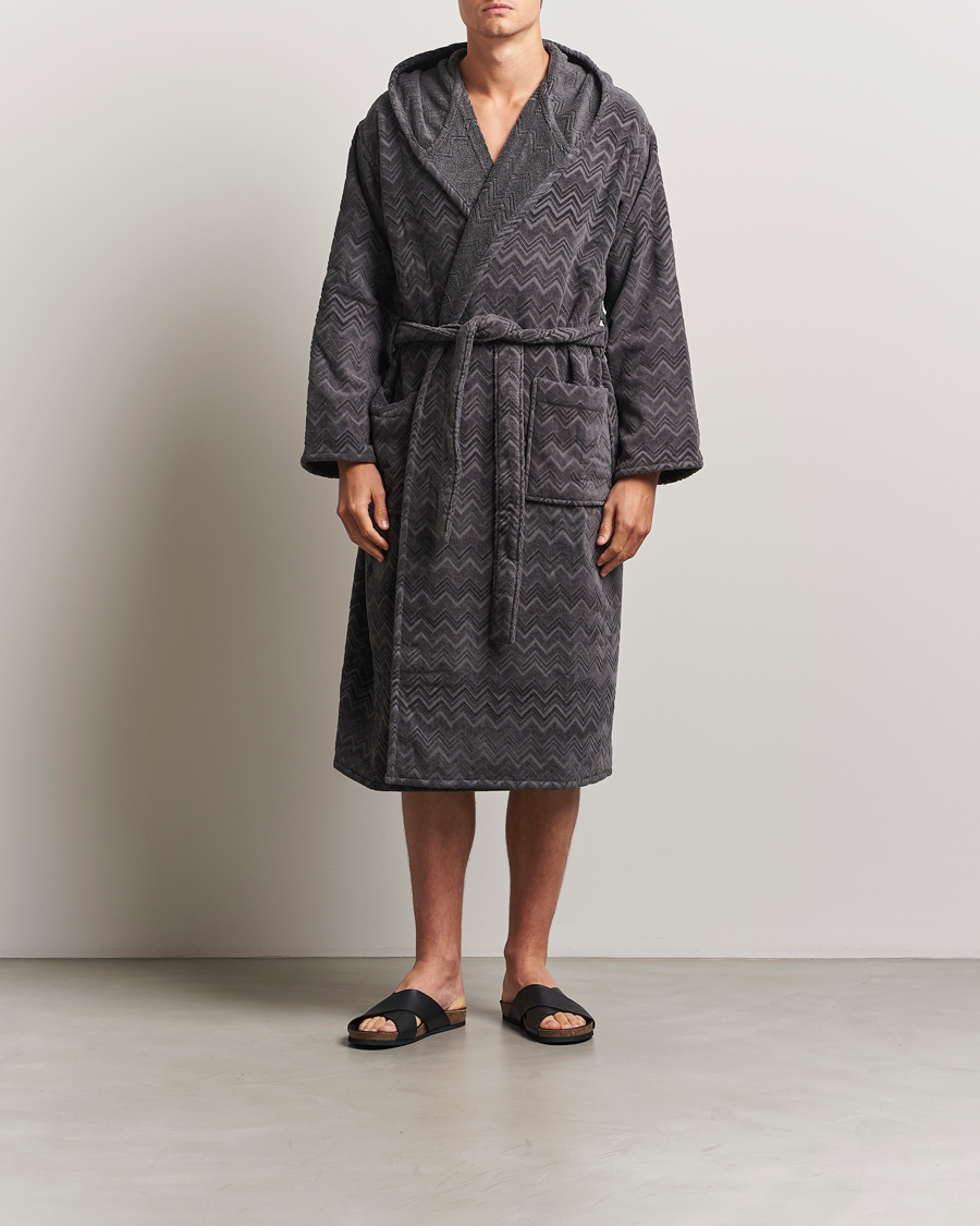 Uomini | Missoni Home Chalk Bathrobe Anthracite Grey | Missoni Home | Chalk Bathrobe Anthracite Grey