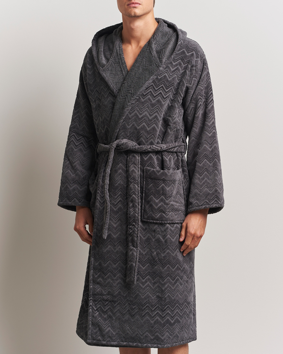Uomini | Missoni Home Chalk Bathrobe Anthracite Grey | Missoni Home | Chalk Bathrobe Anthracite Grey