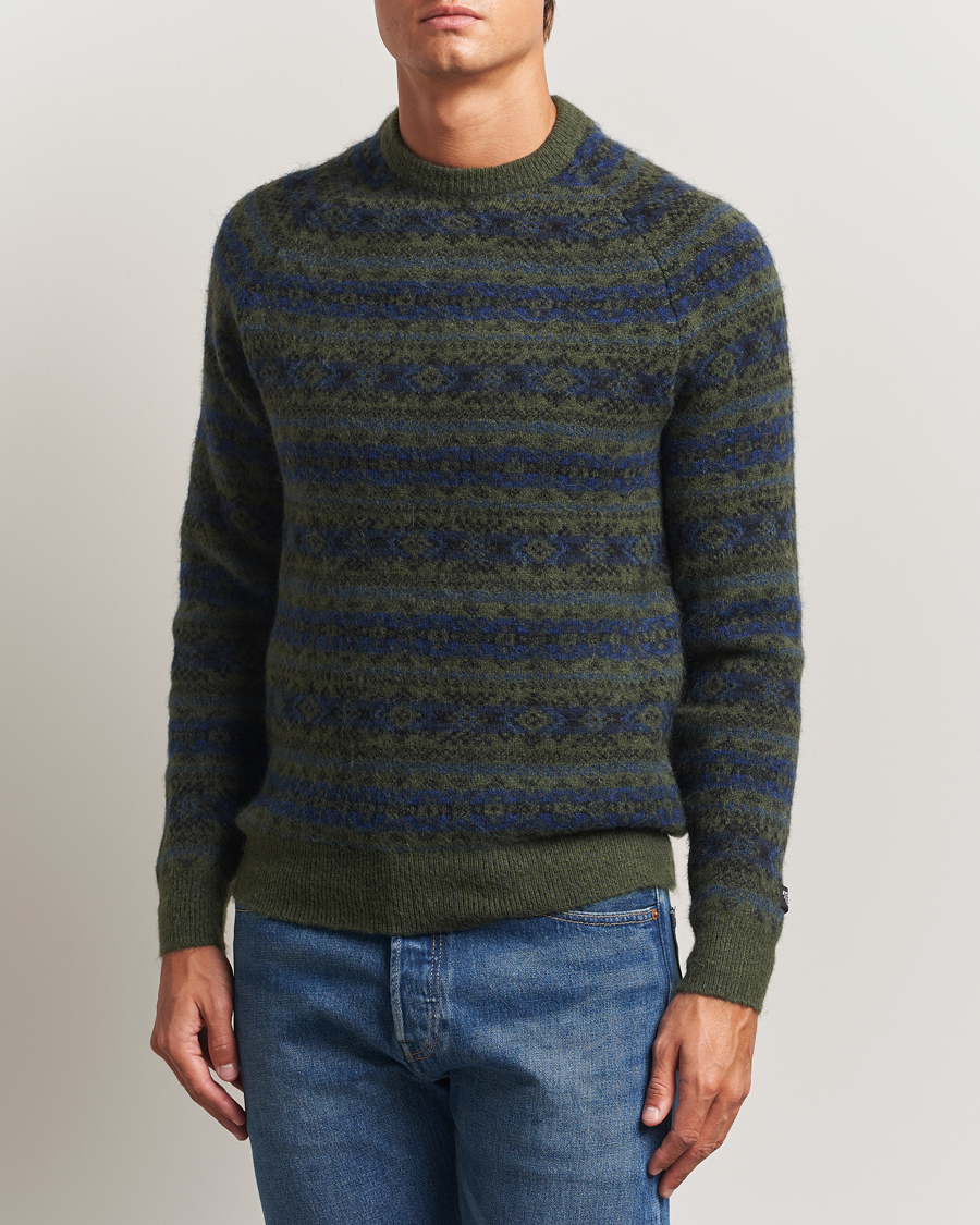 Uomini | Maglieria | Levi's | Presidio Raglan Knitted Fairisle Sweater Dark Green
