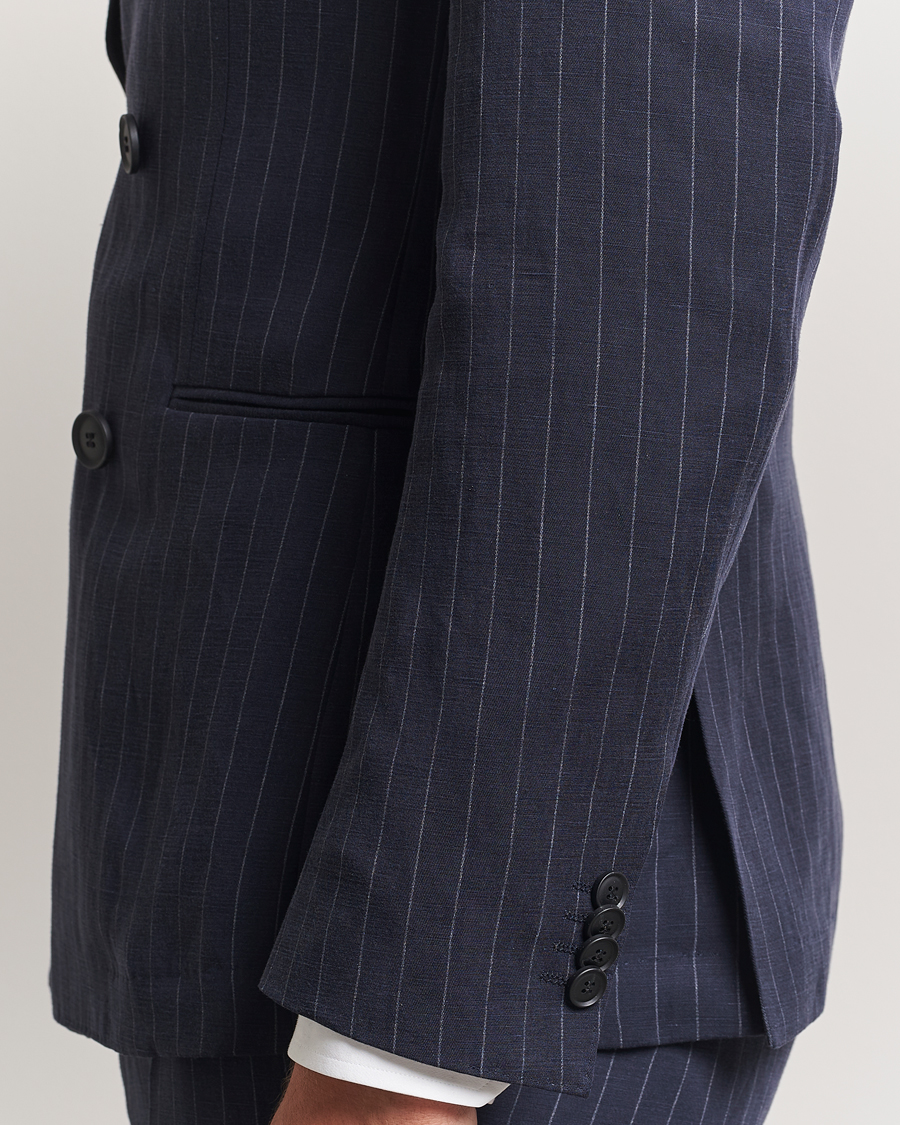 Uomini | Abiti | BOSS BLACK | Huge Double Breasted Pinstriped Suit Dark Blue