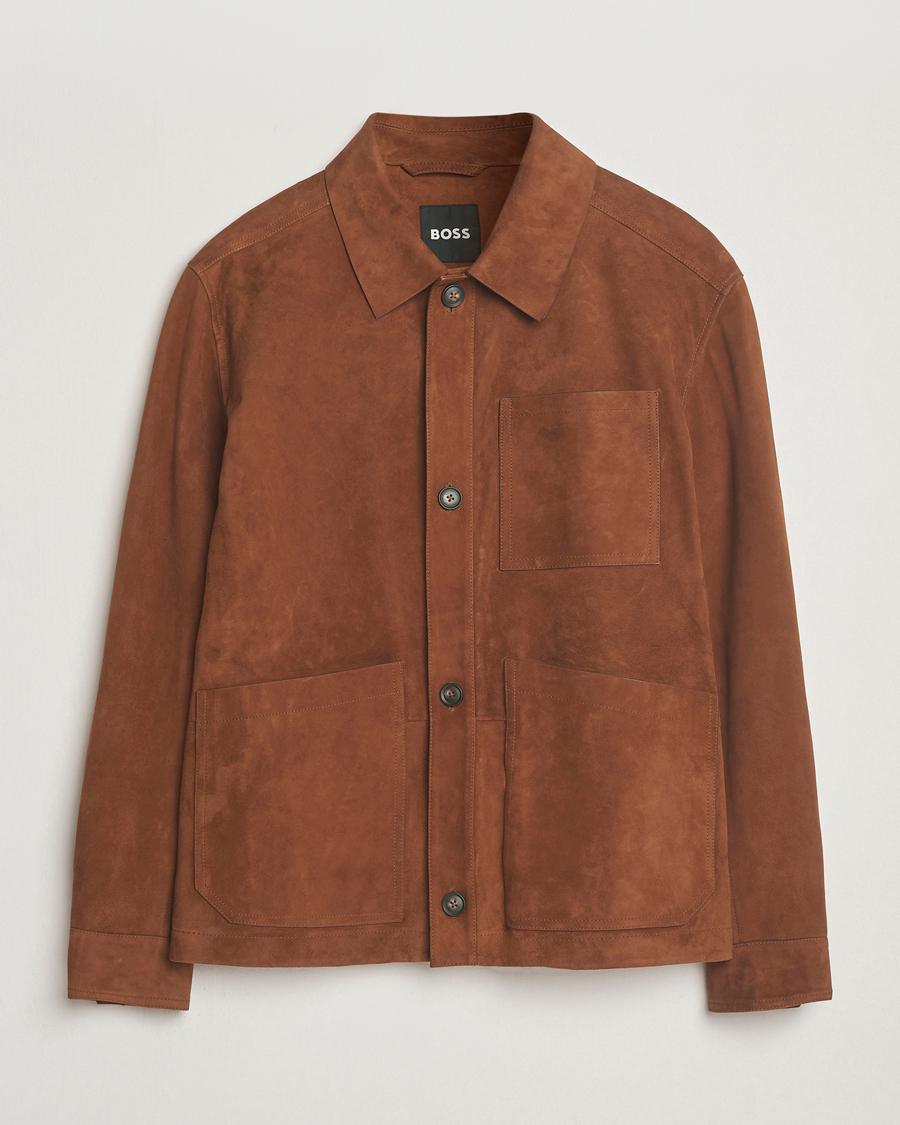 Uomini | Giacche | BOSS BLACK | Markuedo Suede Jacket Medium Brown