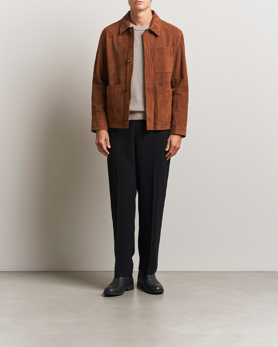 Uomini | Giacche | BOSS BLACK | Markuedo Suede Jacket Medium Brown