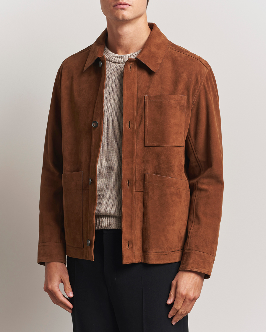 Uomini | Giacche | BOSS BLACK | Markuedo Suede Jacket Medium Brown