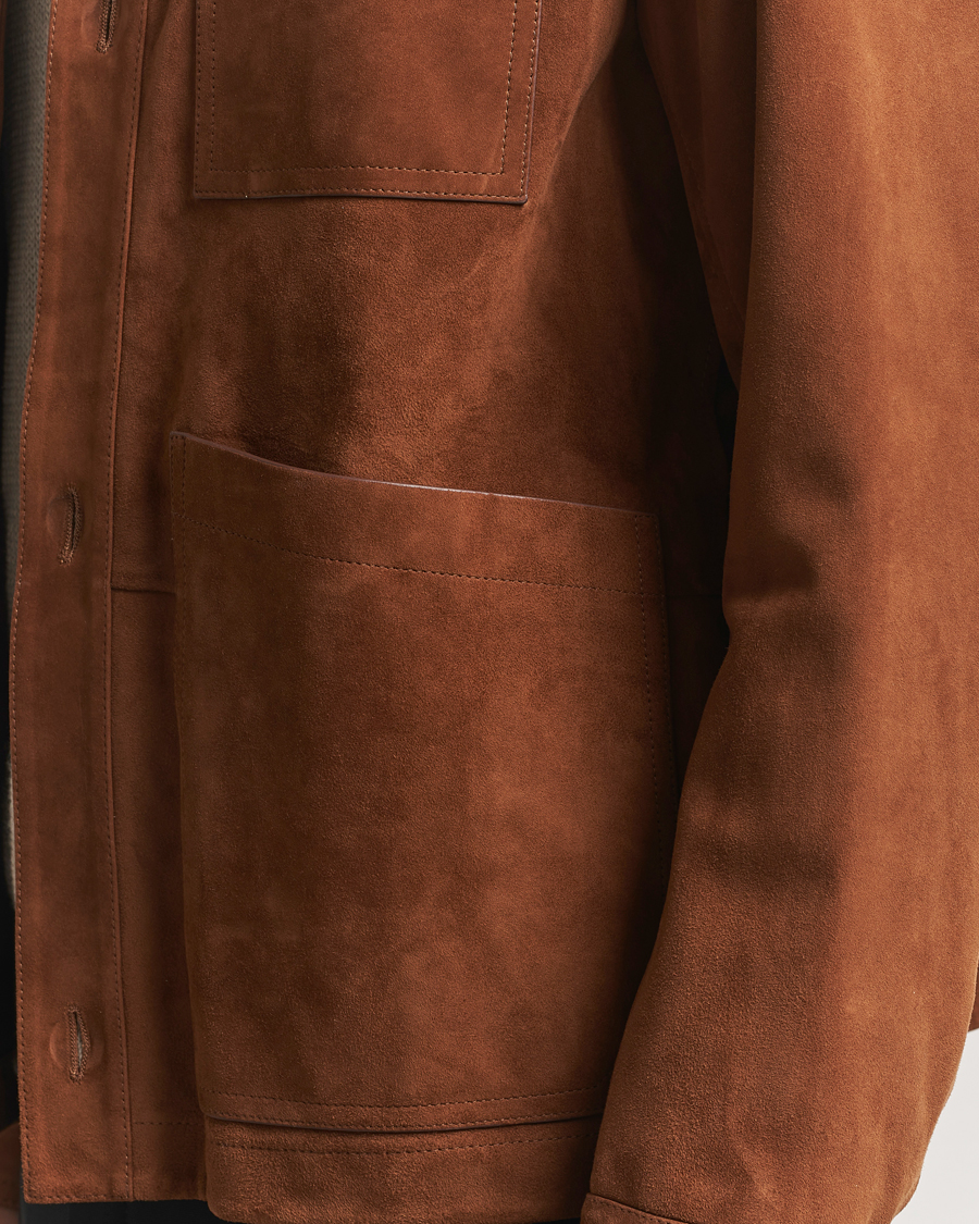 Uomini | Giacche | BOSS BLACK | Markuedo Suede Jacket Medium Brown
