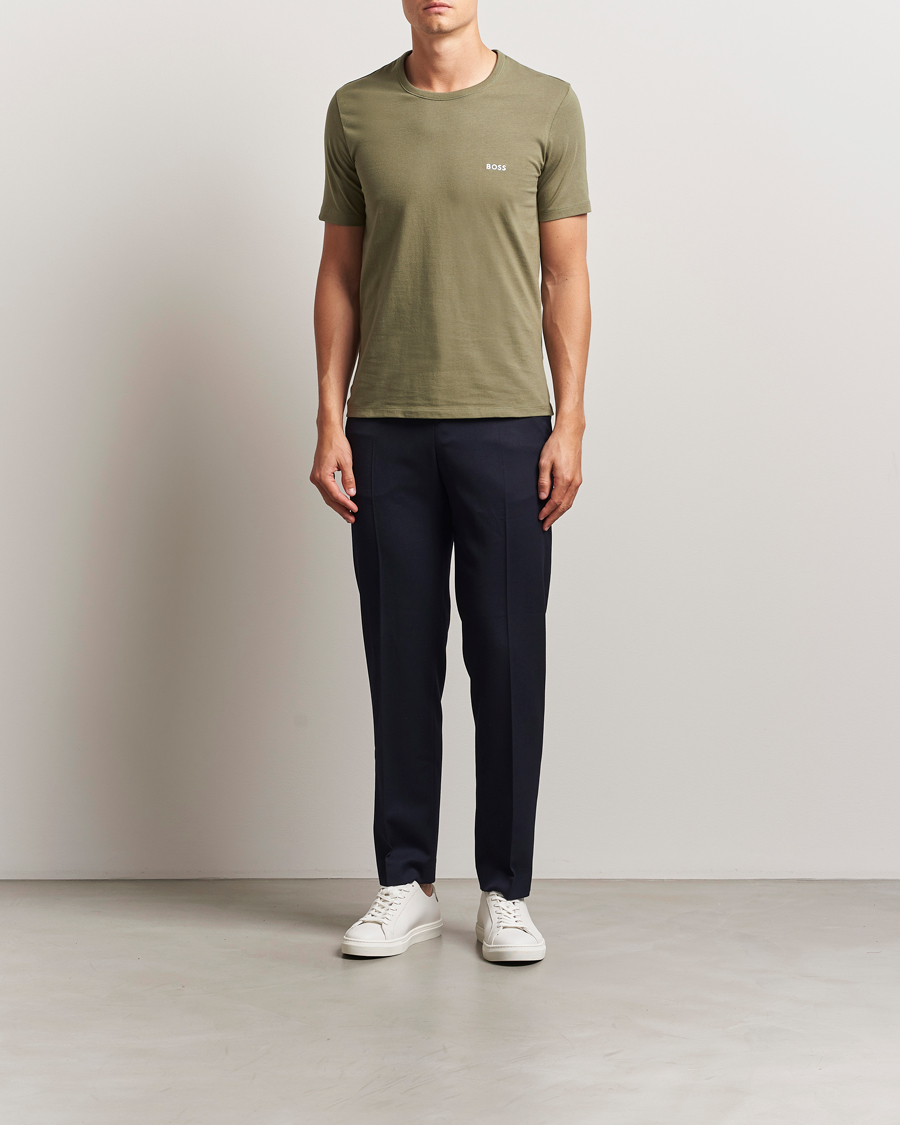 Uomini | T-shirt | BOSS BLACK | 3-Pack Crew Neck T-Shirt Grey/Green/Black