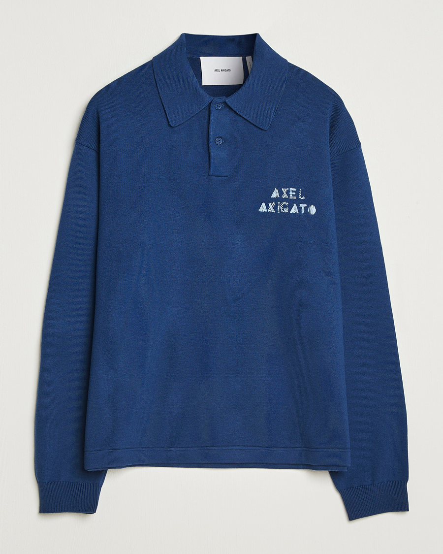 Uomini | Maglieria | Axel Arigato | Frey Wool/Cotton Knitted Polo Navy