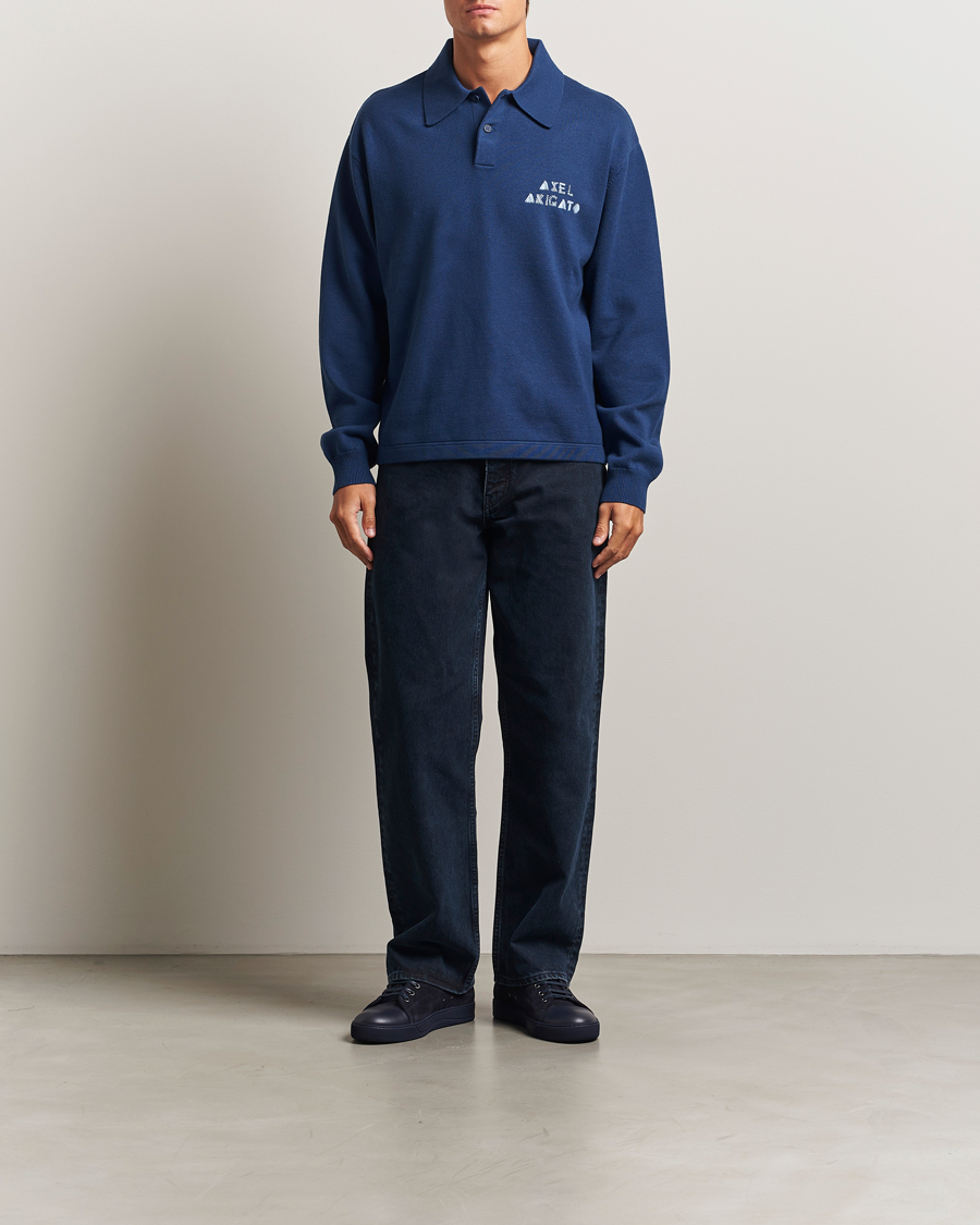 Uomini | Maglieria | Axel Arigato | Frey Wool/Cotton Knitted Polo Navy
