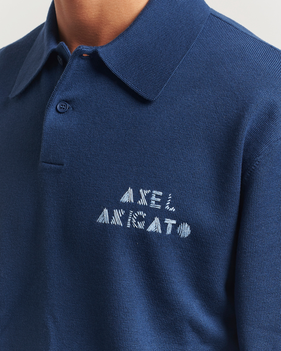 Uomini | Maglieria | Axel Arigato | Frey Wool/Cotton Knitted Polo Navy