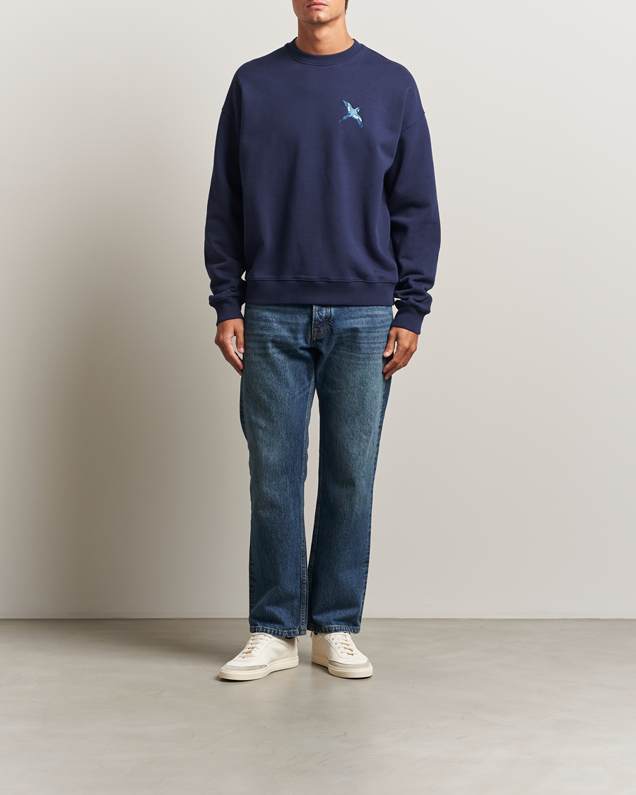 Uomini | Maglieria | Axel Arigato | Micro Bee Bird Sweatshirt Navy