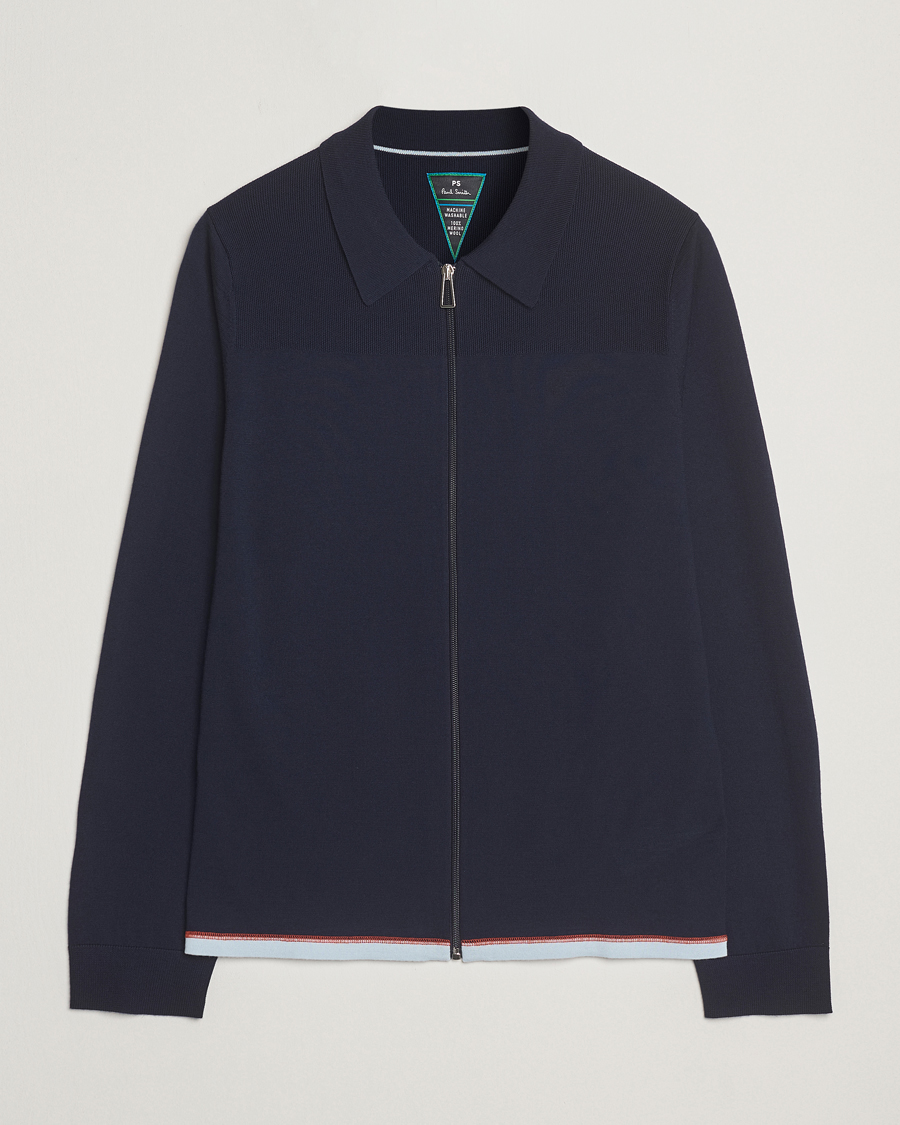 Uomini | Maglieria | PS Paul Smith | Merino Knitted Full Zip Navy