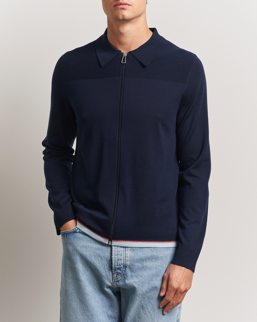 Uomini | Maglieria | PS Paul Smith | Merino Knitted Full Zip Navy