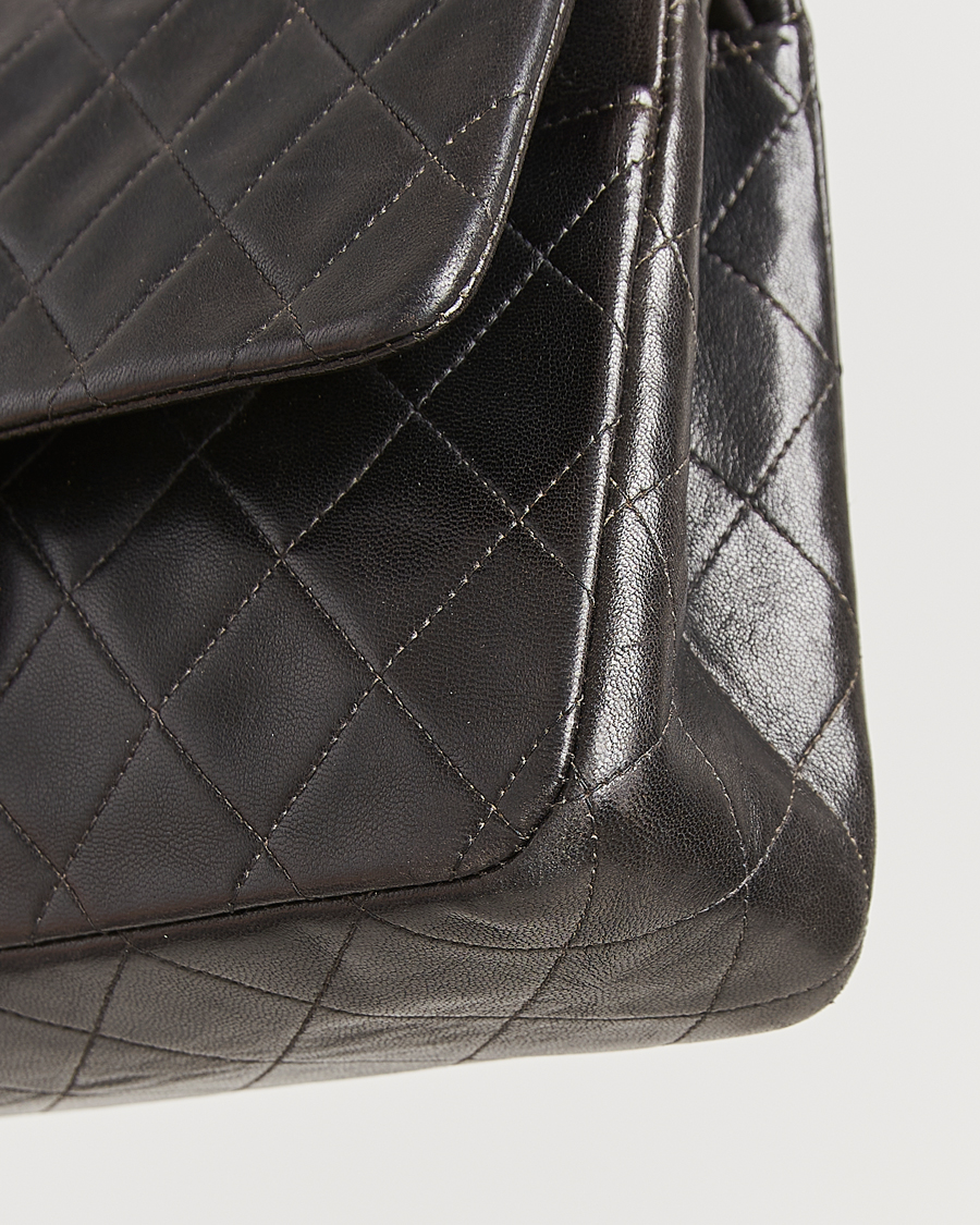 Uomini | Chanel Pre-Owned Classic Double Flap Medium Lambskin Black | Chanel Pre-Owned | Classic Double Flap Medium Lambskin Black