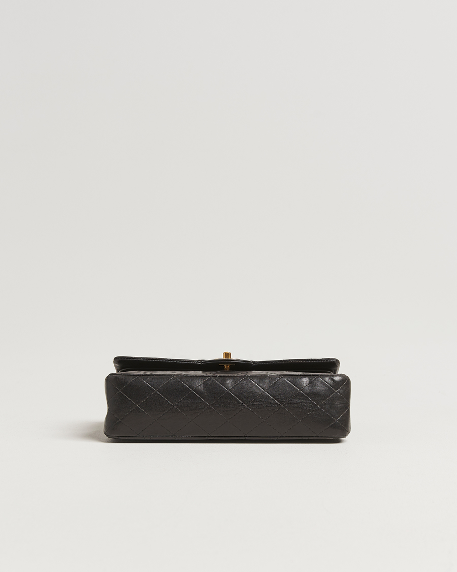 Uomini | Chanel Pre-Owned Classic Double Flap Medium Lambskin Black | Chanel Pre-Owned | Classic Double Flap Medium Lambskin Black