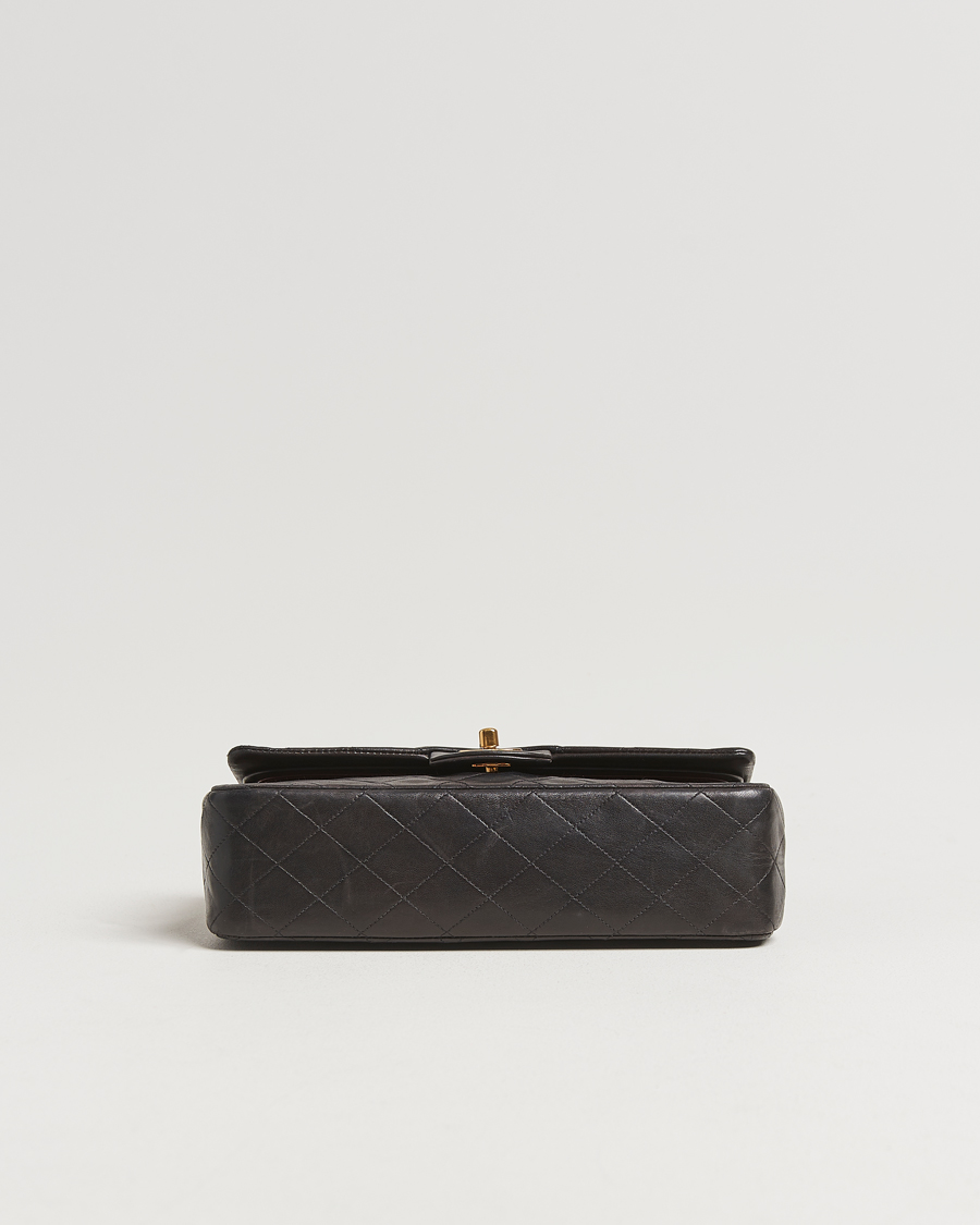 Uomini | Chanel Pre-Owned Classic Double Flap Medium Lambskin Black | Chanel Pre-Owned | Classic Double Flap Medium Lambskin Black