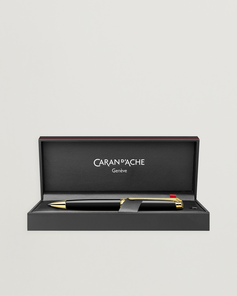 Uomini | Penne | Caran d'Ache | Caran d' Ache Léman Ballpoint Pen Ebony Black/Gold Plated
