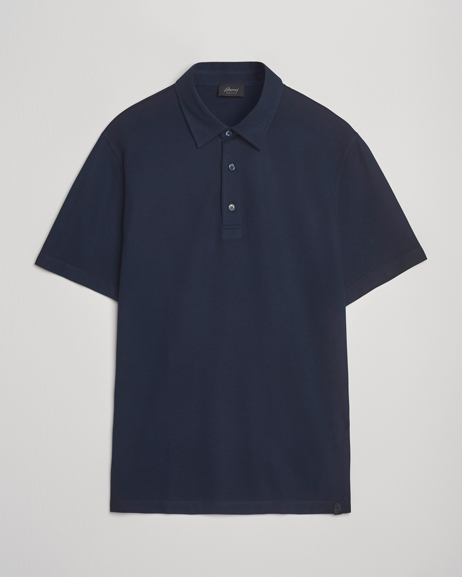 Uomini | Polo | Brioni | Short Sleeve Polo Piquet Navy