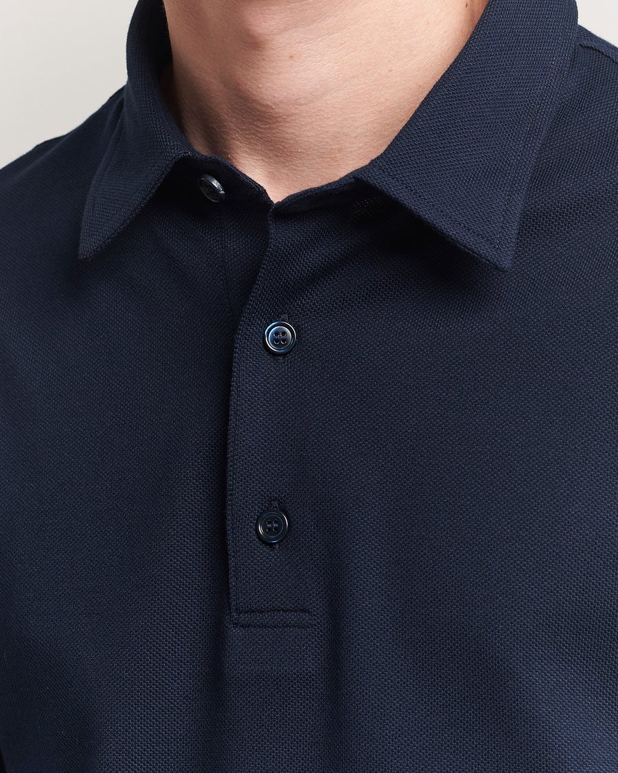 Uomini | Polo | Brioni | Short Sleeve Polo Piquet Navy