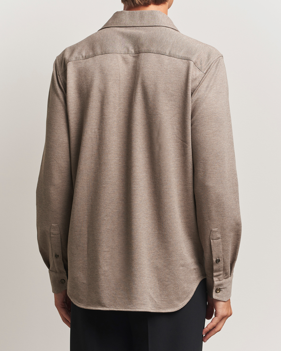 Uomini | Camicie | Brioni | Cotton Piquet Shirt Beige