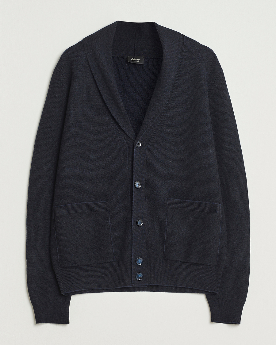 Uomini | Maglieria | Brioni | Cashmere Shawl Cardigan Navy