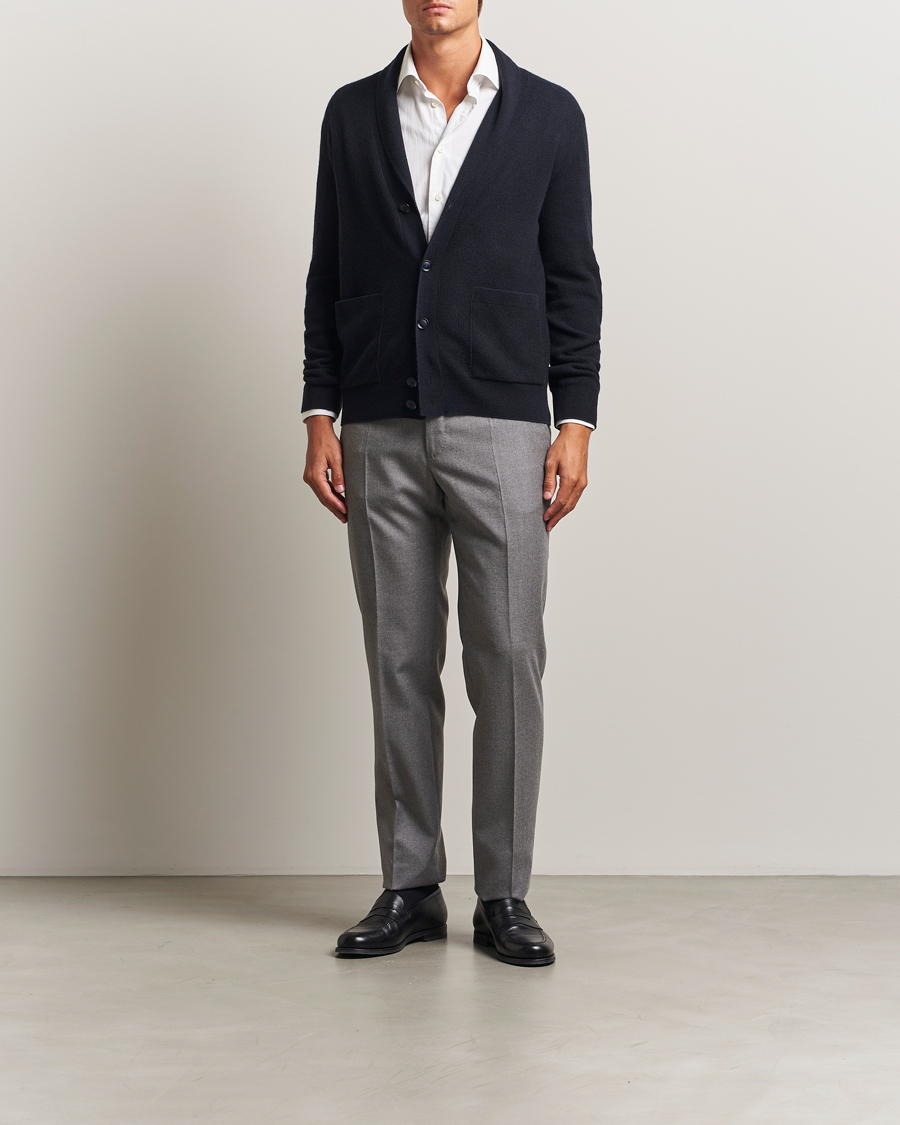 Uomini | Maglieria | Brioni | Cashmere Shawl Cardigan Navy