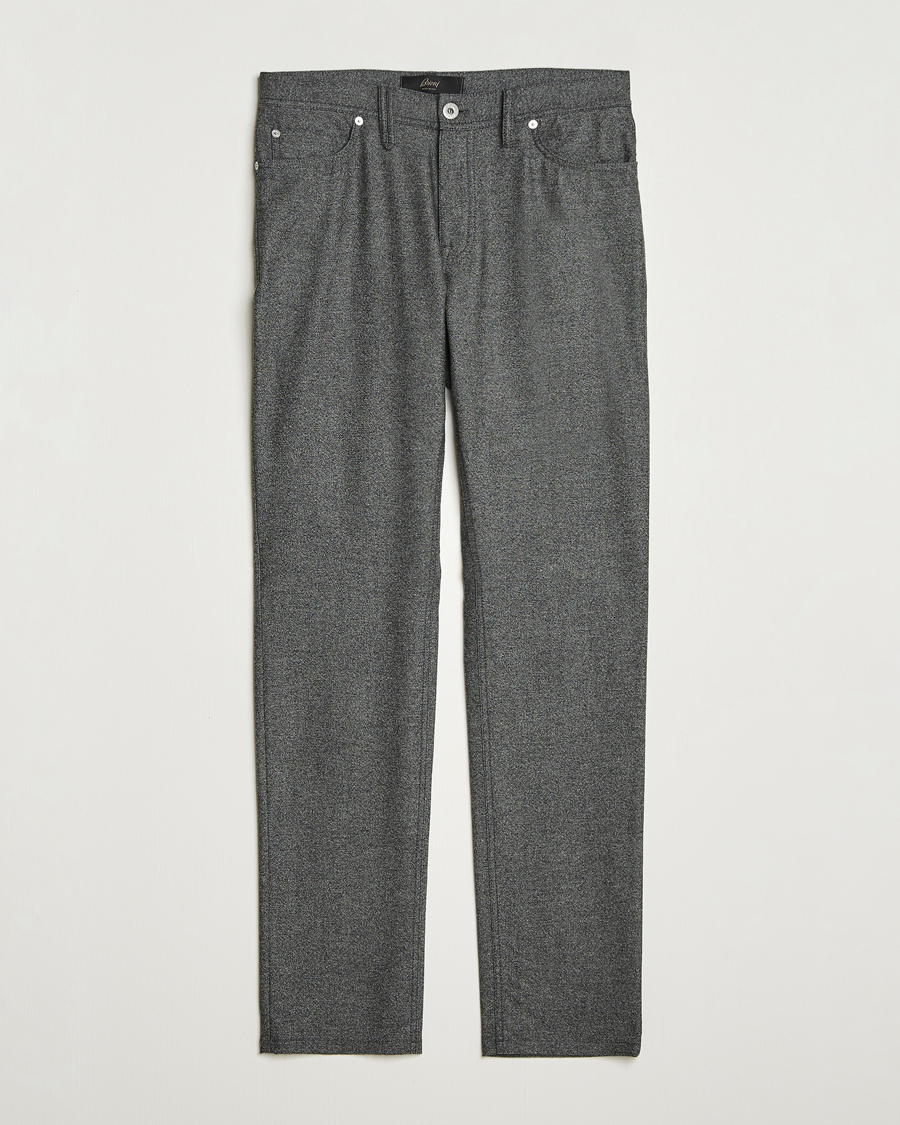 Uomini | Pantaloni | Brioni | 5-Pocket Flannel Pants Grey Melange