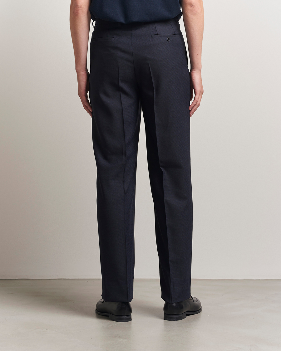 Uomini | Pantaloni | Brioni | Capri Wool Trousers Navy