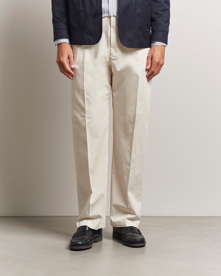 Uomini | Pantaloni | NN07 | Paw Relaxed Fit Pleated Chinos Ivory