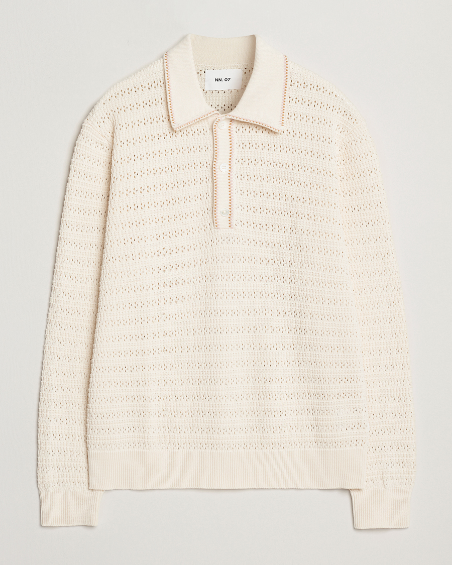 Uomini | Maglieria | NN07 | Josh Knitted Polo Ivory