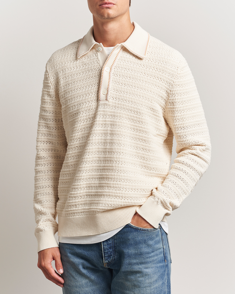 Uomini | Maglieria | NN07 | Josh Knitted Polo Ivory