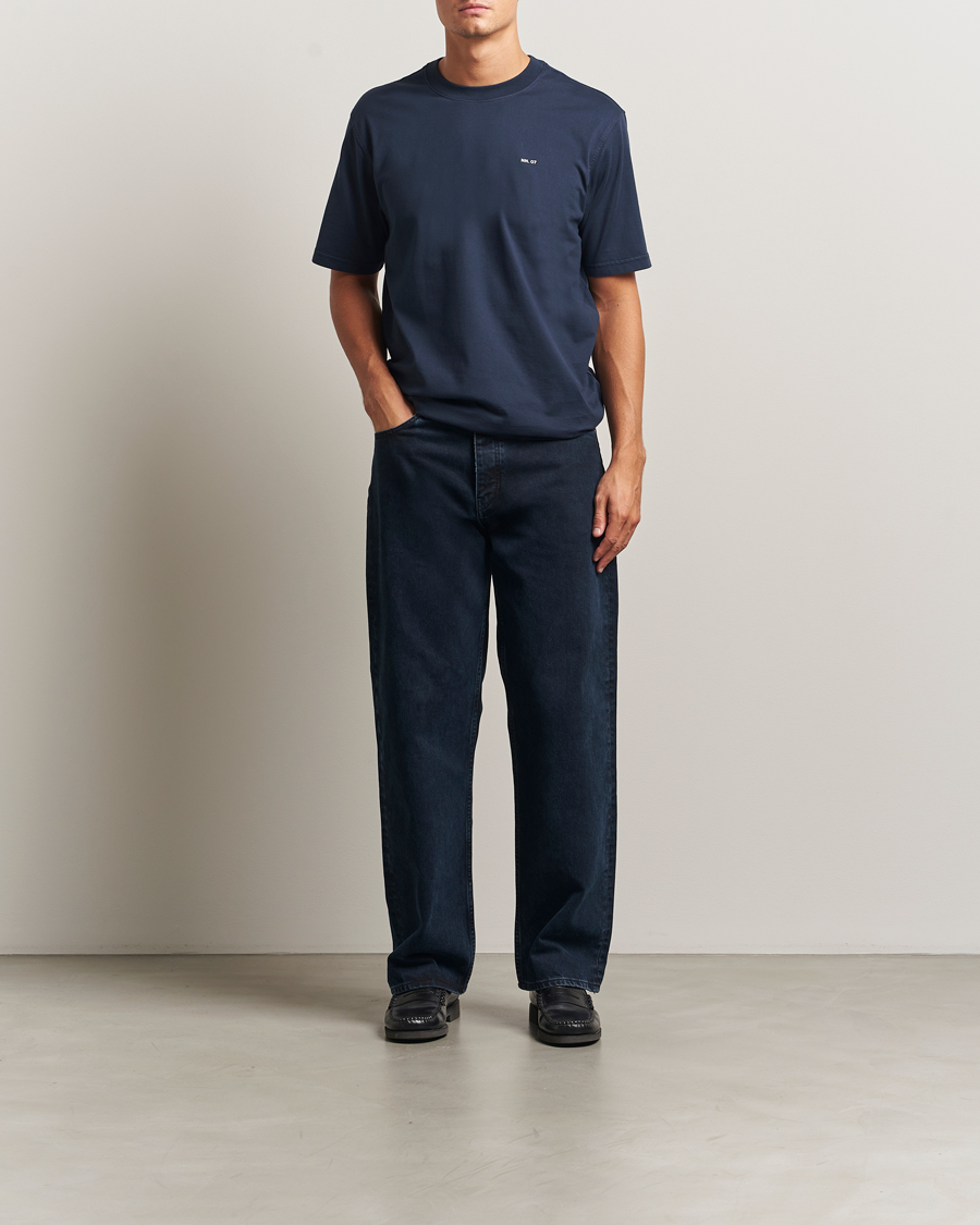 Uomini | T-shirt | NN07 | Abel Logo Crew Neck T-Shirt Navy
