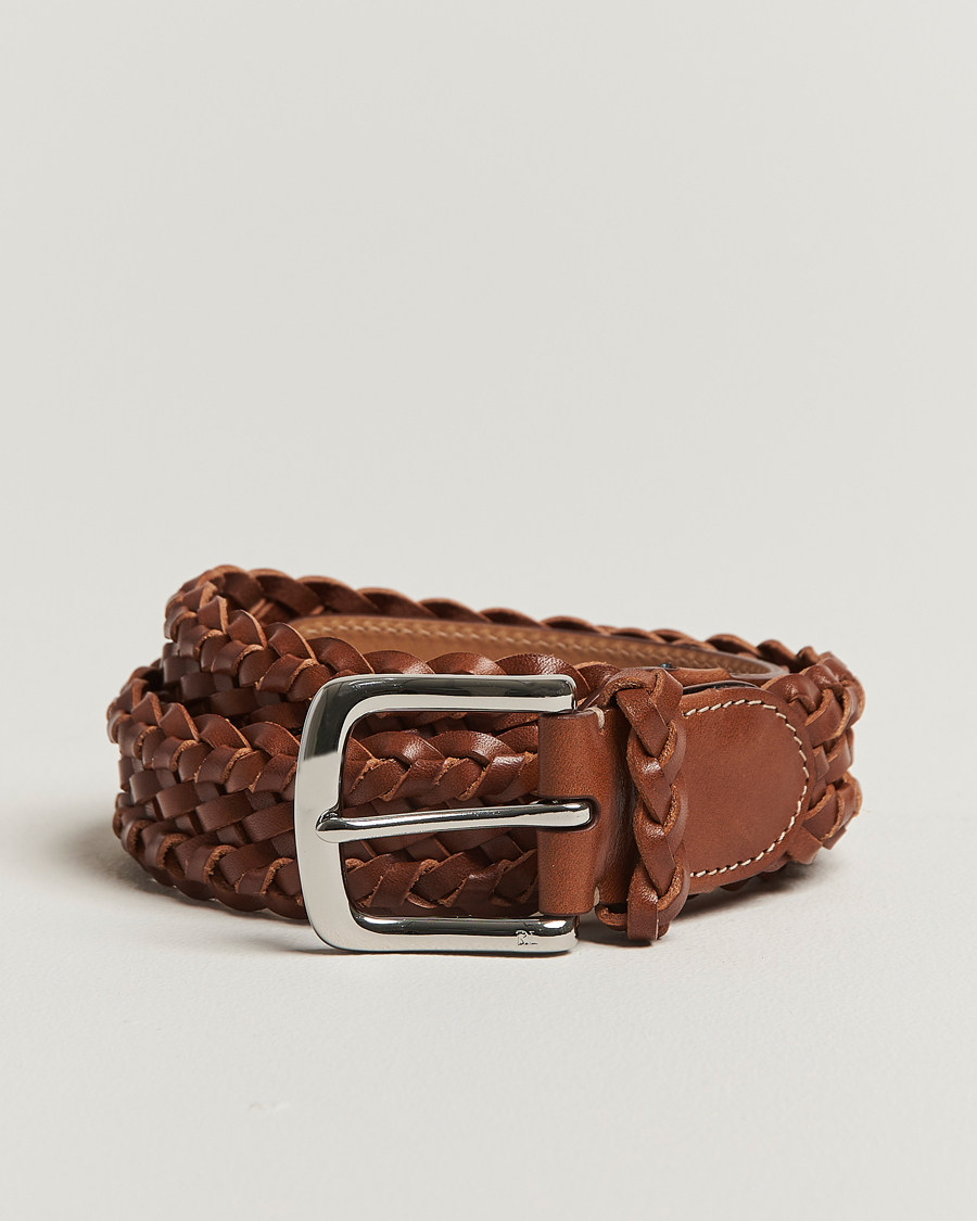Uomini | Cinture | Ralph Lauren Purple Label | Braided Belt Dark Brown
