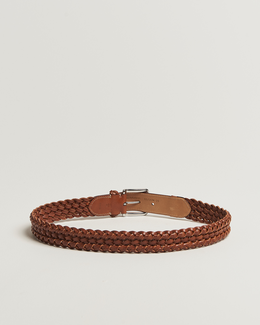Uomini | Cinture | Ralph Lauren Purple Label | Braided Belt Dark Brown