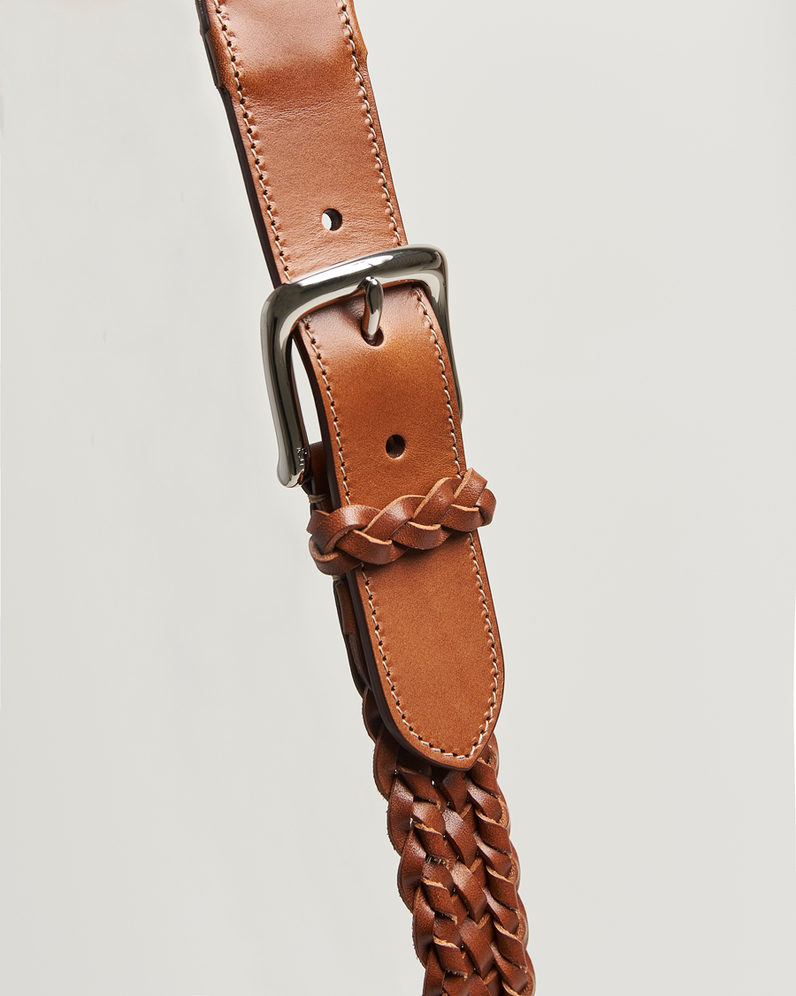 Uomini | Cinture | Ralph Lauren Purple Label | Braided Belt Dark Brown